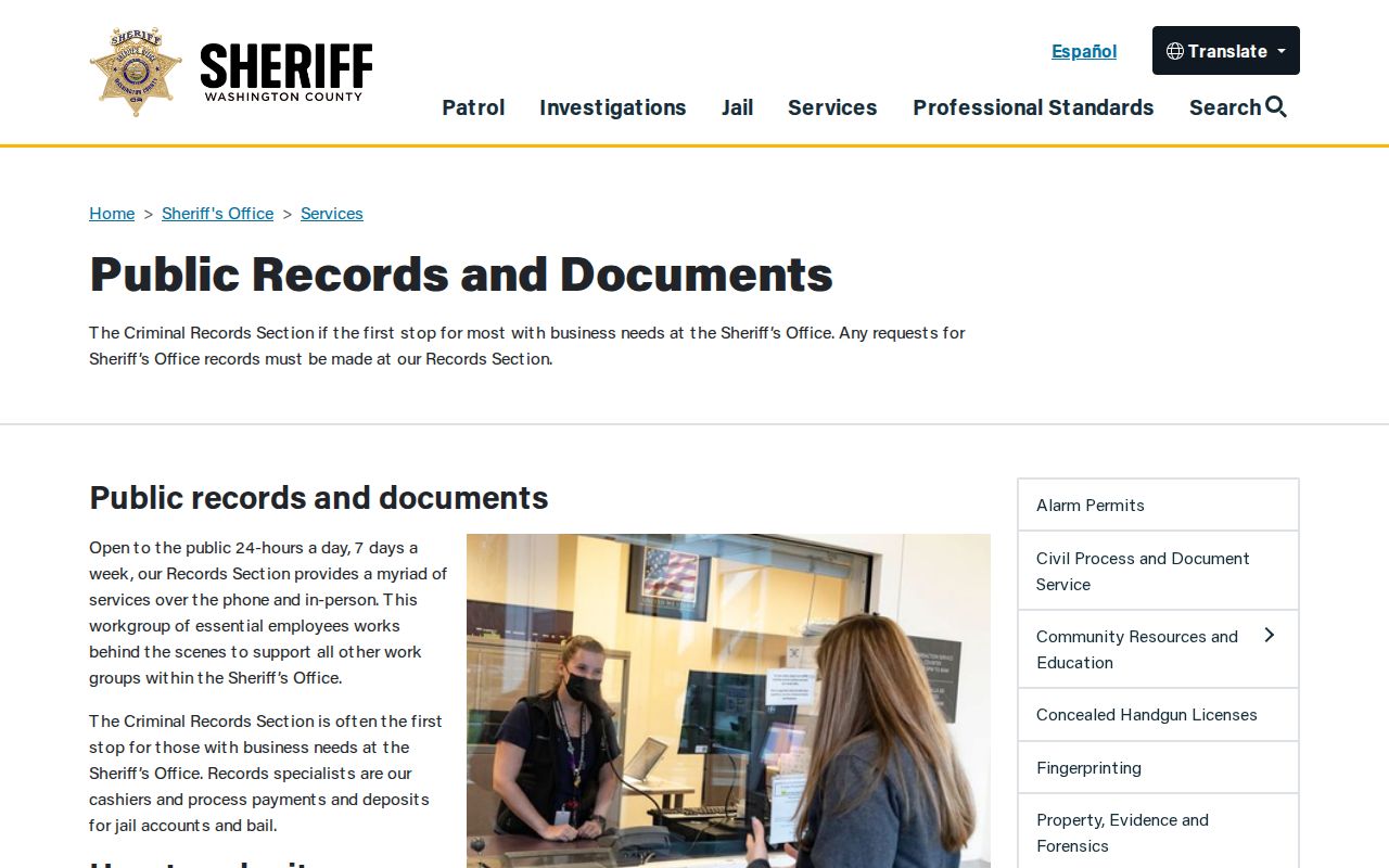 Washington County release record request channels